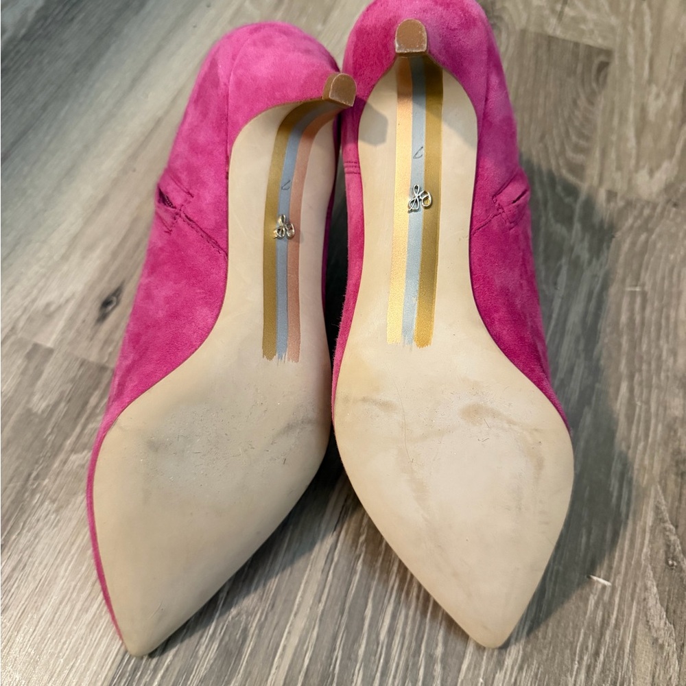 Sam Edelman Kinzey Pink Suede Ankle Boots - Picture 5 of 5